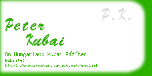 peter kubai business card